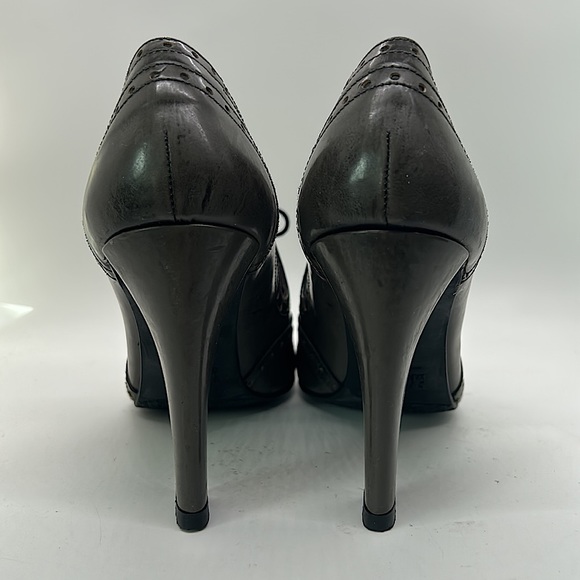 Stuart Weitzman Sexy Dark Gray Leather Heel Ankle Booties Shoes **Size 7.5**🔥🔥 - Picture 5 of 11